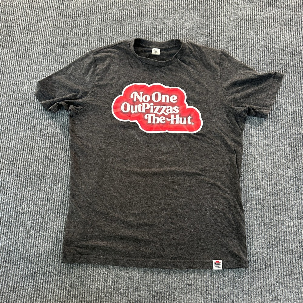 Pizza Hut No One OutPizzas The Hut Graphic T-Shirt Gray Mens Size M Promo Tee